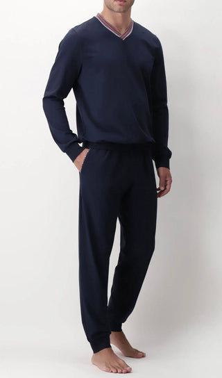 PIGIAMA COLLO V CALDO COTONE - PEROFIL - Contex Biancheria