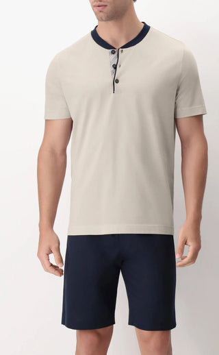 Pigiama Corto VPRT93071 Serafino in Cotone Jersey Basic - PEROFIL - Contex Biancheria