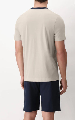 Pigiama Corto VPRT93071 Serafino in Cotone Jersey Basic - PEROFIL - Contex Biancheria