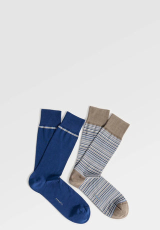 CALZA CORTA IN COTONE ELASTICO RIGHE 2 PAIA - PEROFIL - Contex Biancheria