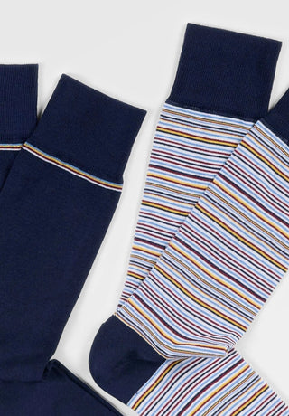 CALZA CORTA IN COTONE ELASTICO RIGHE 2 PAIA - PEROFIL - Contex Biancheria