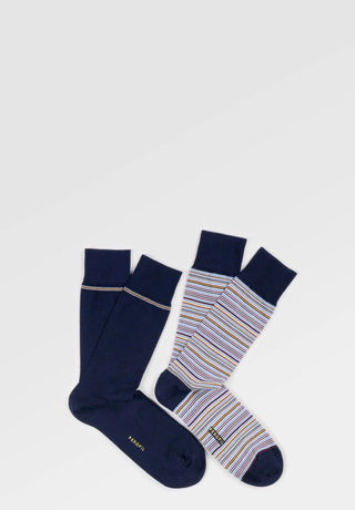 CALZA CORTA IN COTONE ELASTICO RIGHE 2 PAIA - PEROFIL - Contex Biancheria