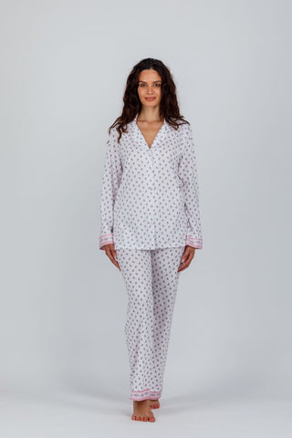 E2525 PIGIAMA APERTO M/LUNGA P/LUNGO - FIDA LINGERIE - Contex Biancheria