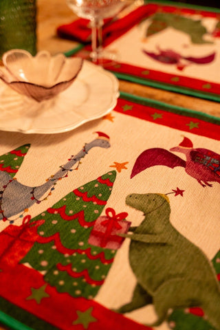 JURASSIC XMAS MY MAT - TESSITURA TOSCANA TELERIE - Contex Biancheria
