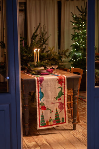 JURASSIC XMAS RUNNER - TESSITURA TOSCANA TELERIE - Contex Biancheria