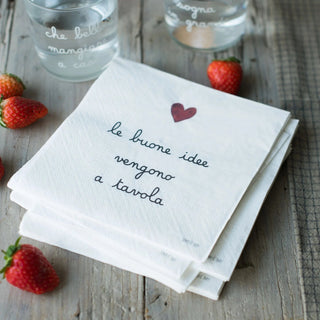 LE BUONE IDEE VENGONO A TAVOLA SET 20 TOVAGLIOLI - SIMPLE DAY - Contex Biancheria