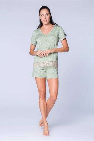 LUCINA PIGIAMA M/C P/C - PEPITA - Contex Biancheria