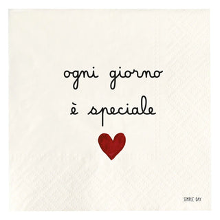 OGNI GIORNO E' SPECIALE SET 20 TOVAGLIOLI - SIMPLE DAY - Contex Biancheria