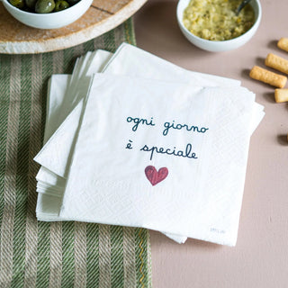 OGNI GIORNO E' SPECIALE SET 20 TOVAGLIOLI - SIMPLE DAY - Contex Biancheria