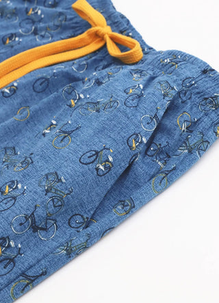 Pigiama Lungo Girocollo in Cotone Jersey VPRT93093 Stampa Biciclette - PEROFIL - Contex Biancheria