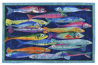 POISSON BLEU 52X180 - TESSITURA TOSCANA TELERIE - Contex Biancheria