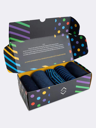 SCATOLA REGALO 5 PAIA CALZE UOMO FANTASIA - CIOCCA - Contex Biancheria