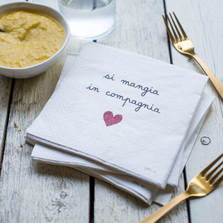SI MANGIA IN COMPAGNIA SET 20 TOVAGLIOLI - SIMPLE DAY - Contex Biancheria